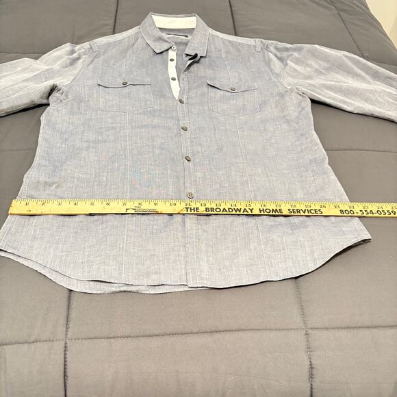 John Varvatos Button Shirt Gray Men’s Large - Picture 7 of 12